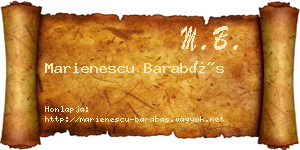 Marienescu Barabás névjegykártya